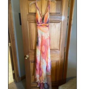 Multicolored prom dress. Size 2. EUC.